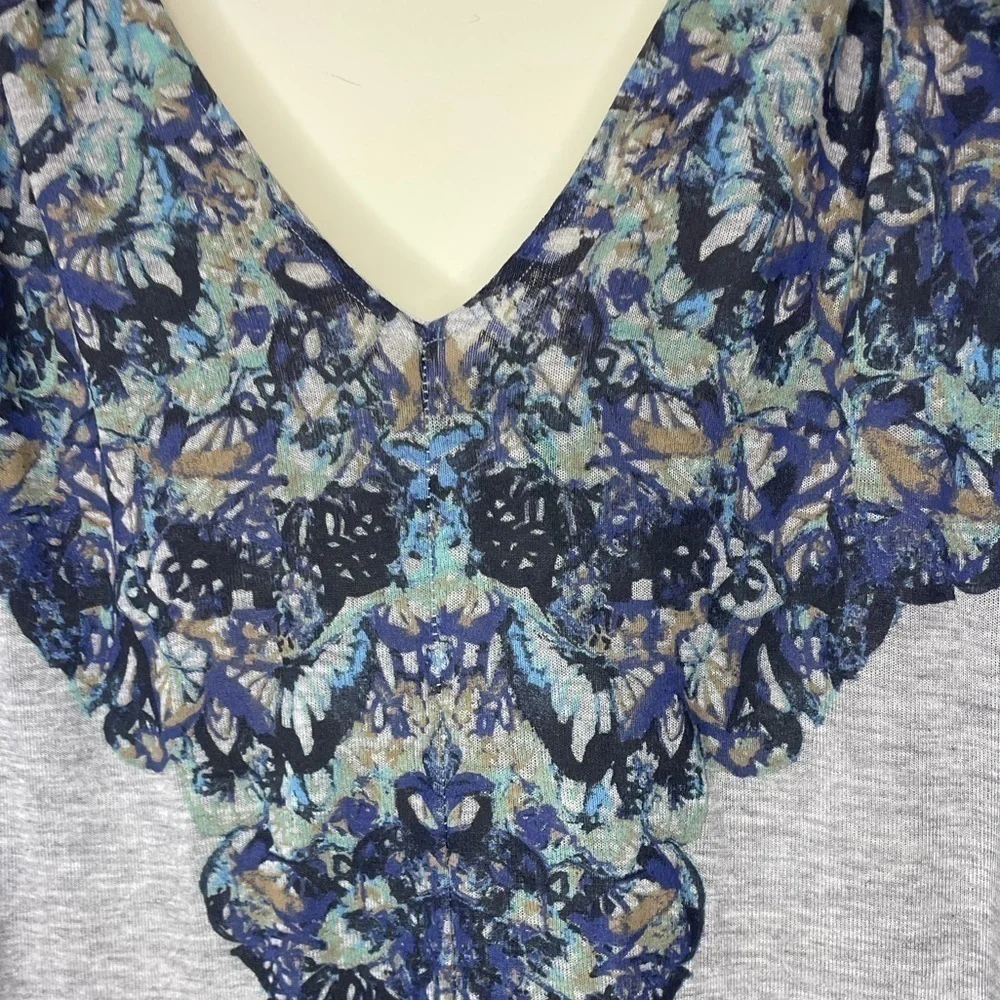 Free people moon dance abstract print on front solid print on back tee